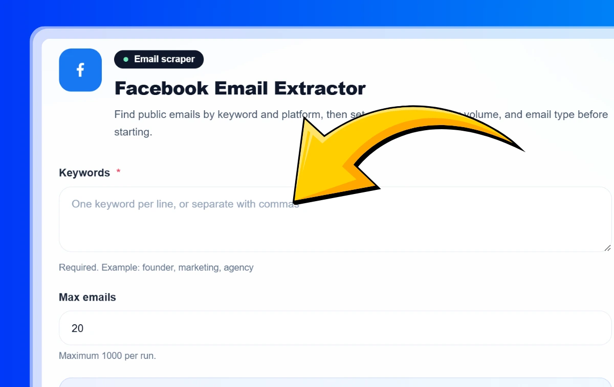 Step 1: Enter Keywords