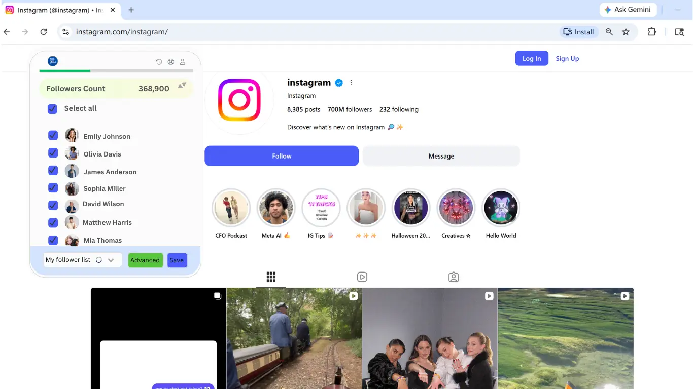 Herramienta de exportación de seguidores IG de SoLeads