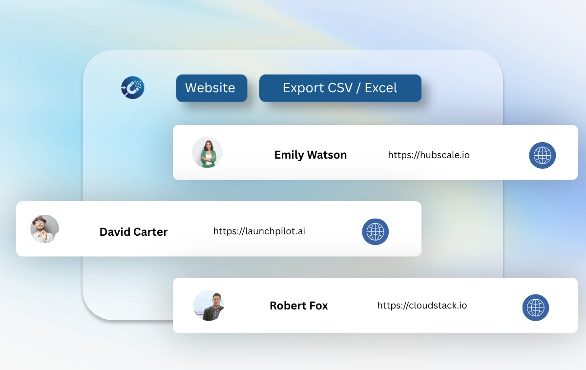 Website extraction from profiles