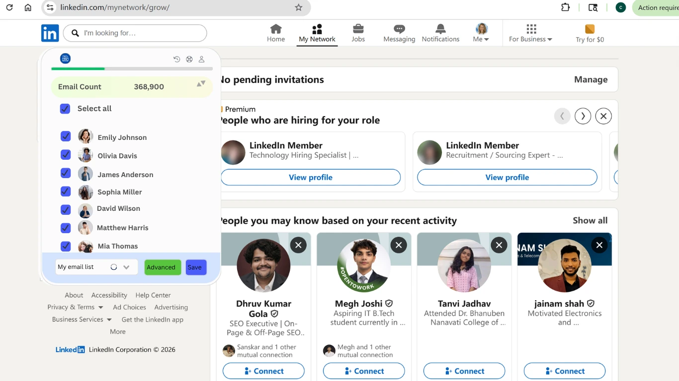 Extractor y Buscador de Correos de LinkedIn
