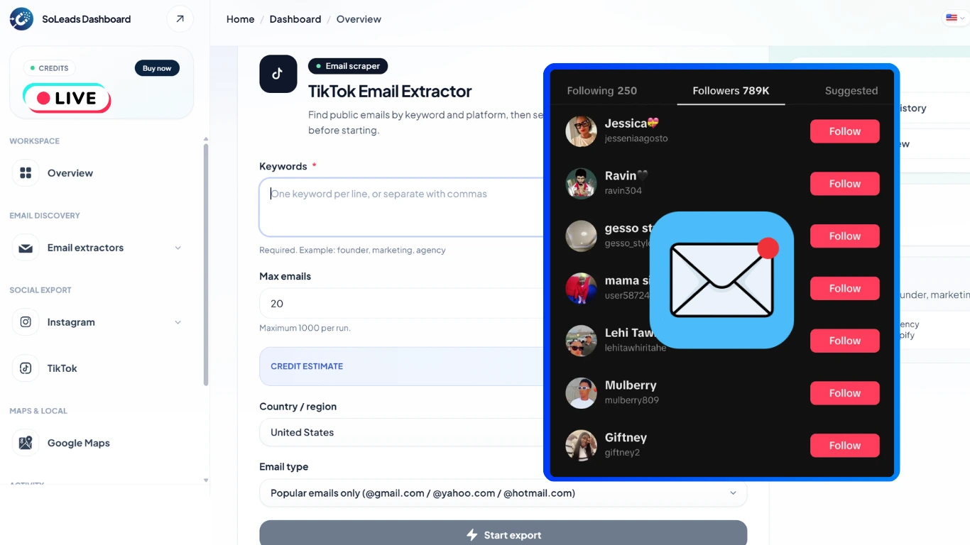 TikTok Email Scraper & Finder