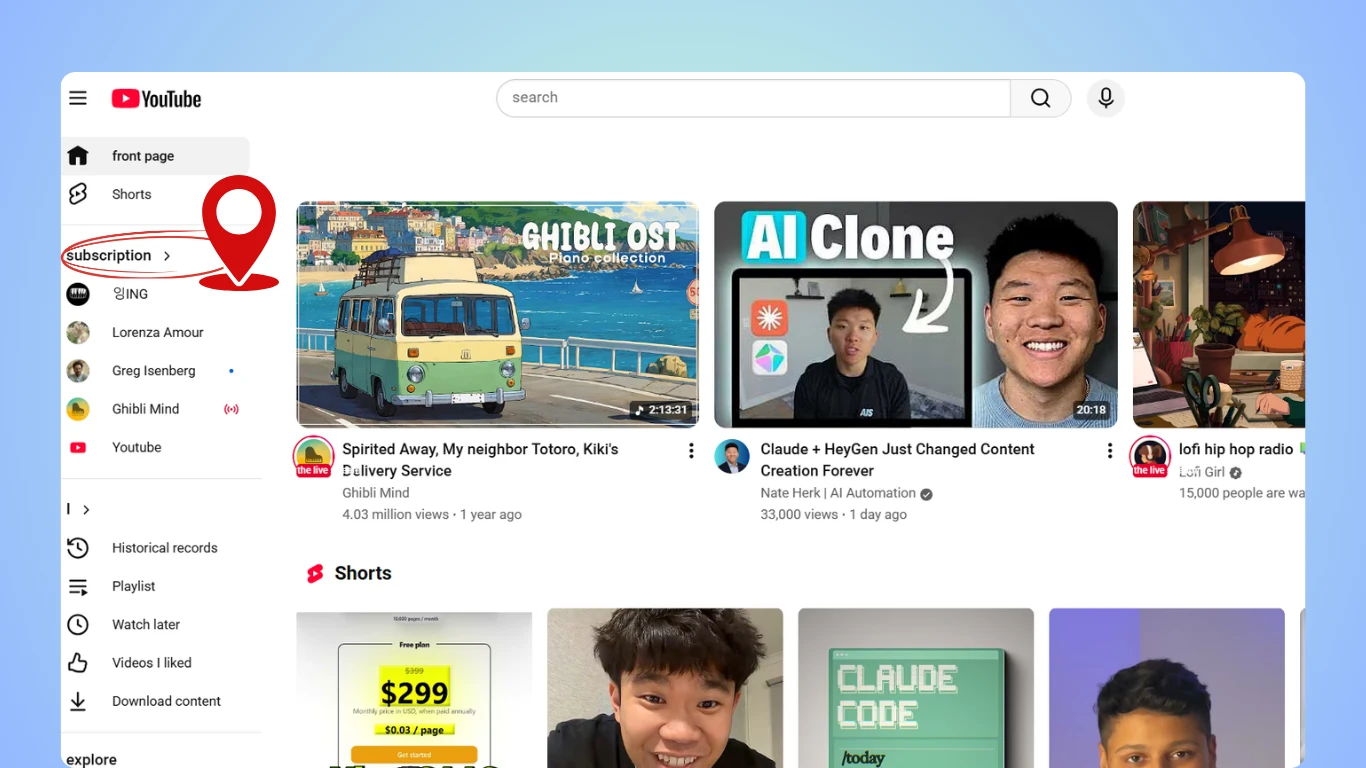 Export full subscriptions list preview